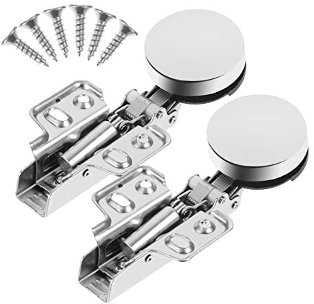 Artibetter 2stücke Hydraulische Vollabdeckung Glas-scharnier Verstärktes Schwerlast Pufferscharnier Verstellbar Und Langlebig Für Weinschränke Und Glastüren