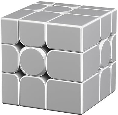 Moyu Spiegelkubus V2, 3x3 Magnetischer Aufkleberloser Würfel 3x3x3 Magie-Schnellwürfel Original, 3D-Puzzle Magie-Kugel-Kern Maglev UV-Beschichtete Version für Kinder, Jugendliche (Silber)