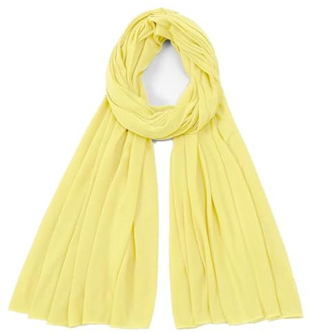 Van Der Rich ® - Einfarbiger Schal Weiche Stola 68cm*170cm - Damen (Hellgelb50)