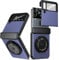 XKchatpt Magnetic Folding Phone Case for Samsung Galaxy Z Flip 4,Kickstand 360° Rotatable Stand,Aluminium Alloy Case with Hinge Protection & Front Screen Protector for Samsung Galaxy Z Flip 4 (Blue)