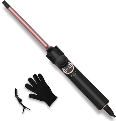 9mm Haarlockenstab, Lockenstab, ultradünner Multi-Temperatur-Lockenstab, Lockenstäb für kleine Locken, Schnellheizungs-Lockenstäb, 5 Temperaturen von 130 bis 210°C, für alle Haartypen geeignet