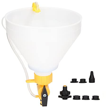 MotorMinds Car Radiator Coolant Filling Funnel Kit, Spill Proof ABS Coolant Funnel Cooling System Funnel with 5 Rubber Seal Adaptors