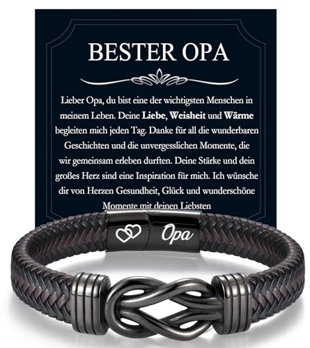 EYQV Opa Geschenk, Bester Opa Großvater Geschenke, Opa Armband mit Gravur, Geschenk für Meinen Großvater von Enkel Enkelin, Geschenkideen für Opa zum Geburtstag Vatertag Herrentag Weihnachten