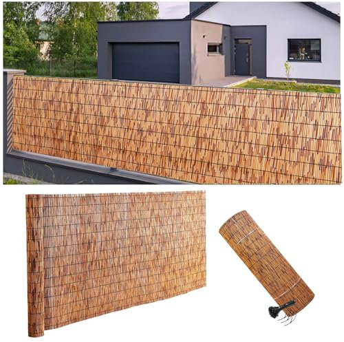 XIGOUZIQU Clôture décorative, brise-vue en bambou - Clôture en bois naturel - Clôture de balcon - Clôture d'intimité en bambou pour jardin - 2, 3, 4, 5, 1,8 m de haut (1,2 x 2 m)