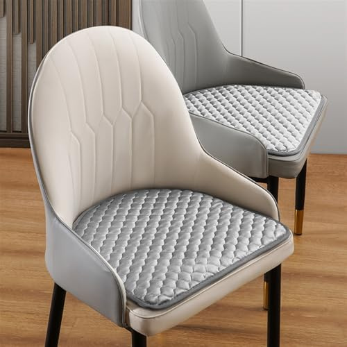 BESTORI 2er Set Stuhlkissen Rutschfestes Waschbares Sitzkissen Halbrund Stuhlauflage Kissen für für Esszimmer, Wohnzimmer, Studierzimmer, Grau, 49 x 49 cm