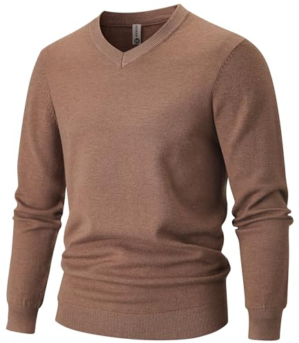 VEIISAR Herren Pullover mit V-Ausschnitt 360g - Dicke Variante - Pullover Wärme für Herbst/Winter - Weicher Bequemer Strickpullover