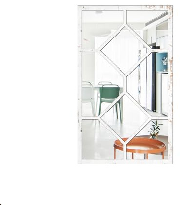 FACAIIO Adesivo da parete a specchio acrilico con cornice in legno, rettangolare, 44 x 26 cm, design con finta finestra, per soggiorno o camera da letto