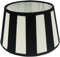 HDmirrorR Tisch-Lampenschirm *rund*, Chintz Creme mit schwarzen Balkenstreifen Du=20 /Do=15 / schräge H=12cm, Befestigung unten E27 (E14 mit optional bestellbarem Reduzierring)