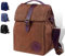 ASEBBO Isolierte Gewachste Leinen-Lunch Tasche 10 L Lunchbox für Damen, Herren mit echtem Ledergriff und starkem Schnallenverschluss(Braun)