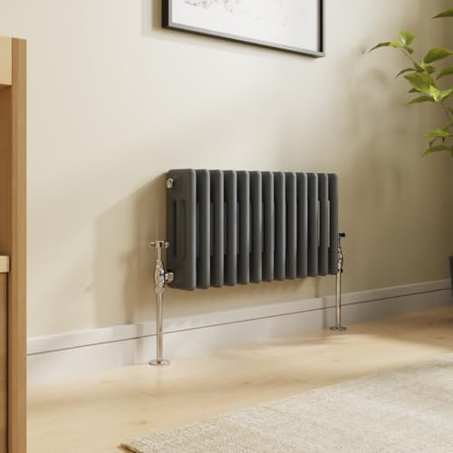 NRG 300x605 Traditional Colosseum Cast Iron Bathroom Radiator Anthracite 3 Panel