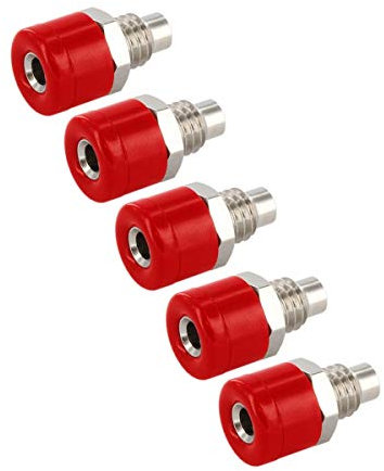 WITTKOWARE Zwergbuchsen für Stecker mit 2,6mm Durchmesser, Einbaudurchmesser 5/6mm, 5 Stück, Farbe rot