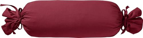 Erwin Müller Nackenrollenbezug Single-Jersey Murnau - weinrot Größe 40x15 cm Ø - bügelfrei, strapazierstark, elastisch, mit Bindeband