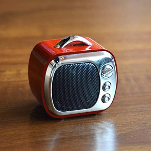 ZJHNZS Bluetooth Lautsprecher Mobile Phone Wireless Bluetooth Speaker Retro TV Outdoor Card subwoofer Mini Portable Speaker,Red