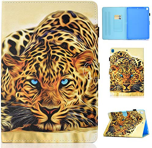 Lspcase Coque iPad 10.2, iPad 7 Génération 2019 Housse en Cuir Premium Flip Case Portefeuille Etui avec Fonction de Dormir/Réveiller Auto pour Apple iPad 10.2 Pollice 2019 Léopard