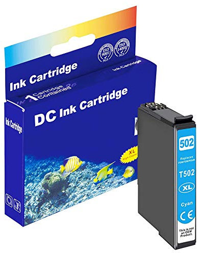 D&C 1x Cyan Druckerpatronen Kompatibel für Epson 502 XL für Epson Expression Home XP-5100 Series XP-5105 XP-5115 WorkForce WF-2800 Series WF-2860 D WF-2860 DWF WF-2865 DWF Drucker, 1x Cyan