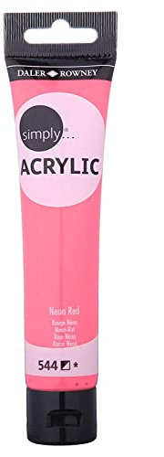 SIMPLY ACRYLIC - Pintura acrílica (75 ml), color rojo neón