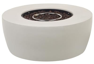 Brasero à Gaz en Oxyde de Magnésium Gris Clair Design Moderne pour Jadin Indus