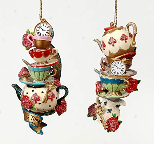 VARZI Decorazione Albero Natale Teiera E Tazze 12cm da Appendere