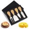 Homefantasy 4 Stück Käsemesser Set, Mini-Käsemesser, Holzgriff Käse Schneidemesser Slicer, Käseschneider Set, Käsespaten, Qualität Käsemesser, Edelstahl-Küchenkäse-Werkzeuge, Geschenkset