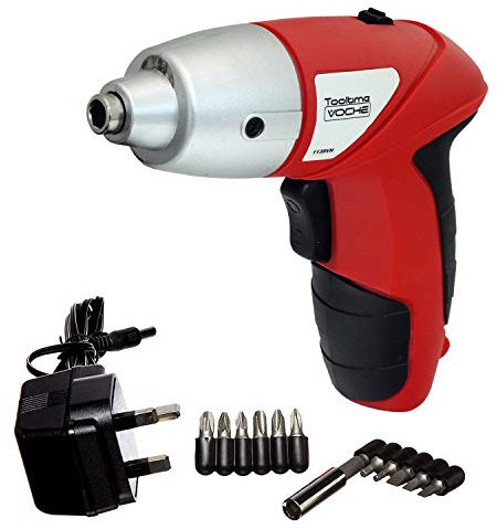 Tooltime 3.6V Cordless Rechargeable Electric Screwdriver Kit with 12pc Accessories