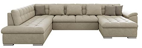 Mirjan24 Eckcouch Ecksofa Niko, Design Sofa Couch mit Schlaffunktion U-Sofa Große Farbauswahl Wohnlandschaft (Ecksofa Rechts, Zetta 291 + Zetta 291 + Zetta 293)