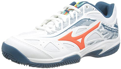 Mizuno Unisex-Erwachsene Breakshot 3 Cc Tennisschuh, Wht Cherrytom Moroccanb, 39 EU