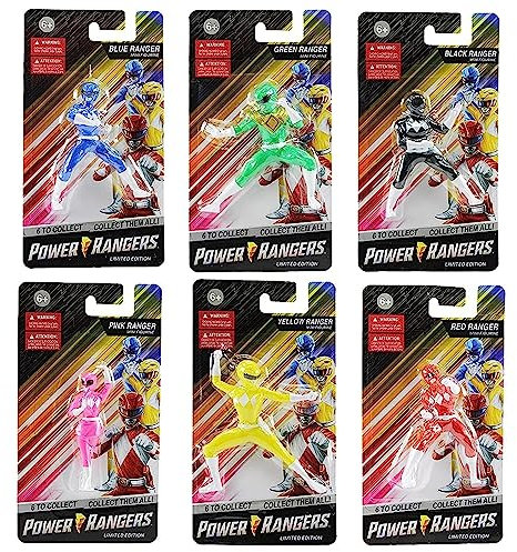 Limited Edition Power Rangers 2.5 Mini Figures - Blue, Green, Black, Pink, Yellow & Red Rangers Set of ALL 6