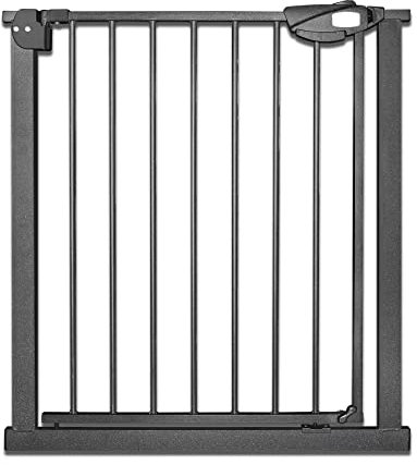 Froadp Cancelletto di Sicurezza per Bambini e Animali, Barriera di Protezione della Porta per Cani, Cancello per Scale Senza Trapano, Porta Grata per Bambino, Cancelletti Interni(Nero, 75-85cm)