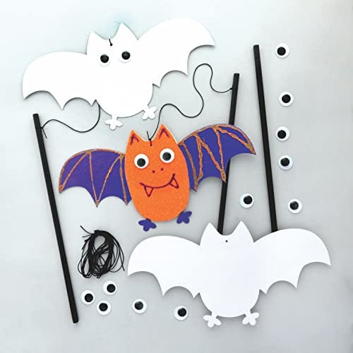 Baker Ross FE668 Kits de Décoration en Papier motif Chauve Souris - Lot de 8, Kit de Décoration pour Enfant, Loisirs Créatifs pour Enfants, Kit Decoration Halloween