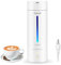 CHACEEF Travel Electric Kettle, 350ml Small Portable Kettle with 304 Stainless Steel, Travel Kettle with BPA Free, 3 Colors LED Water Boiler with Keep Warm Function, Fast Boil and Auto Shut Off, White