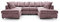 Abakus Direct Harriet U-Shaped Sofa - Pink Crushed Chenille - 2 Seater, 3 Seater U-Shaped Couch for Living Room - Footstool