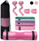 G4Free 9er Set Langhantel Polster/Nackenpolster/Barbell Pad für Kniebeugen/Hip Thrusts/Lunges/Olympic Barbell mit 2-Gym-Knöchel-Sicherheitsgurten&3-Hüft Widerstandsbänder & 2-Fitnessband