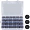 FULLCASE Lot de 168 capsules de monnaie de 46 mm avec joint en mousse et boîte de rangement, 6 tailles (20/25/27/30/38/46 mm), noir