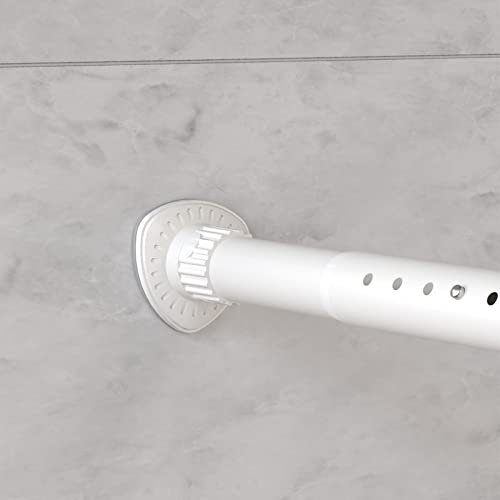Oxdigi Teleskopstange ohne Bohren Duschvorhangstange 261-311 cm Edelstahl Ausziehbar Gardinenstange zum Klemmen Rostfreie Extra lang Vorhangstange für Fenster Bäder Balkone Waschküche, Weiß
