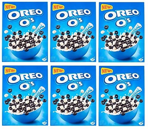 6x Oreo O's Cereal Müsli mit Kakao- und Vanillegeschmack Angereichert mit Vitaminen und Eisen 350g Cereal als Frühstück oder Snack zwischendurch