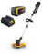 Mowox® ET 40 Li + Starter Set 1 Akku-Rasentrimmer, Teleskop-Schaft und Fadenautomatik (inkl. 40V - 2,5Ah Batterie + 1A Ladegerät)