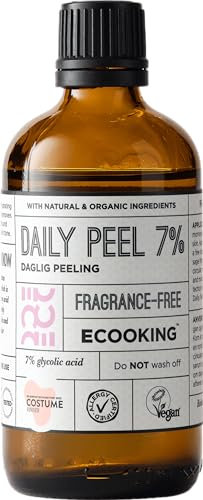 Ecooking Fragrance-Free Daily Peel 100ml - Skin Care Face Care Exfoliating Fluid with 7% Glycolic Acid - Acne Treatment, Minimize Pores, Even Skin Tone, Natural Glow