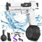 Shunfaji Pistolet a Eau électrique, à Automatique, Fortement étanche l'air, Deux Compartiments remplaçables, Batterie Rechargeable par USB, pour Jeux d Eau,l'été, Piscine,Plage (Blanc)