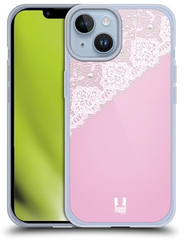 Head Case Designs Rosa Lacci E Perle Cover in Morbido Gel Compatibile con Apple iPhone 14
