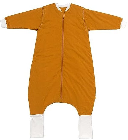 schlummersack Schlafsack mit Füßen ganzjährig 110 cm 2.5 Tog Safran | Kinder Schlafsack mit Beinen und verlängerten Bündchen für eine Körpergröße 110-120cm | Ganzjahres Füßen