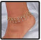 Cubahop plage frange cheville scintillement cristal bracelet cheville été strass accessoires de pied femmes et filles bijoux (Or)