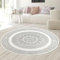 Teppich-Traum Wohnzimmer Schlafzimmer Teppich Kurzflor Designerteppich modern edel elegant glänzend Creme grau Durchmesser 160 cm Rund