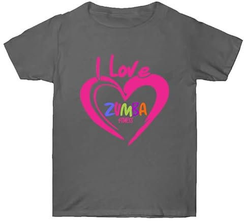 Unisex Zumba Training Kleidung Mode Lässige Liebe Druck Rundhalsausschnitt T-Shirt Zumba Lose Tanz Fitness Kurzarm Top I Love Zumba Bedrucktes T-Shirt