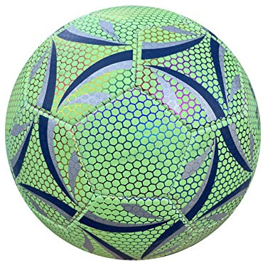 Sportartikel, Fußball, leuchtend, reflektierend, offizielle Größe 4 & Größe 5, professioneller Fußball für drinnen und draußen, für Spiele (Größe 4, Grün)