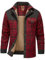 Mr.Stream Homme Casual Manches Longues à Carreaux Flanelle Bouton fourrée Chaud Chemise Sherp Veste 3251 Red XL