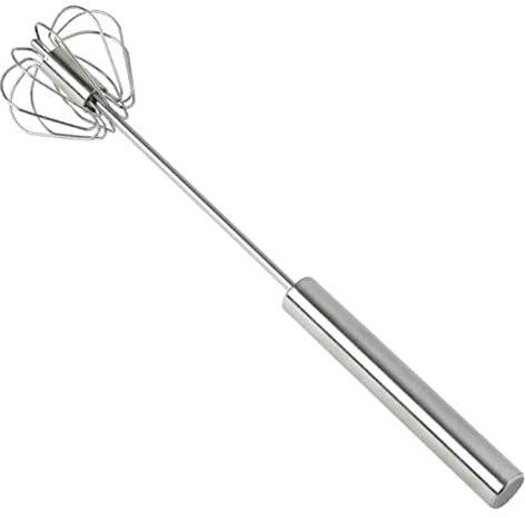 BESTonZON 1pc Whisk Blender Egg Antenna Retractable Whisk Rotating Whisk Push Hand Whisker Frother Stainless Steel Mini Whisk Manual Egg Whisk Handheld Blender Mix Hand Egg to Rotate
