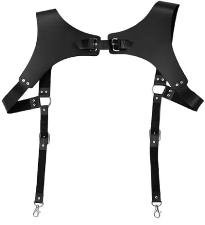 PENGXX Steampunk Renaissance Leder Hosenträger für Männer H Designs Vintage Herren Rückenstütze Geschirr Metallhaken Verstellbar