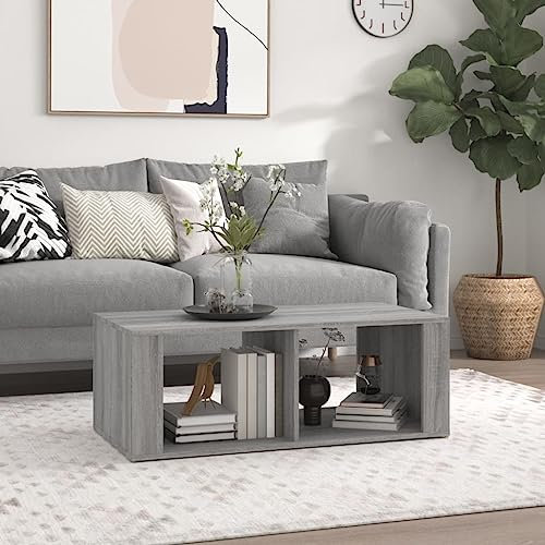 AUVYI Vielseitig Couchtisch Grau Sonoma 100x50x36 cm Holzwerkstoff Beistelltisch Salontisch Kaffeetisch Sofatisch Cautschtisch Sidebord Center Table