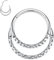 hengkaixuan Septumschmuck 16G Daith Ohrringe Silber Septum Nose Hoop Ring Double Layer Septum Ring 8mm Tragus Ohrringe Chirurgenstahl Clicker Ring Helix Knorpel Hoop Ohrringe Conch Piercing-Schmuck