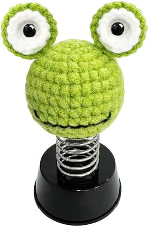 KIAYOO Auto Deko,Gestrickte Frosch Heim Büro Armaturenbrett Dekoration Zubehör,Wackelfigur Geschenk für Ihn Sie Männer Frauen Freunde Freund Geburtstag Weihnachten Valentinstag